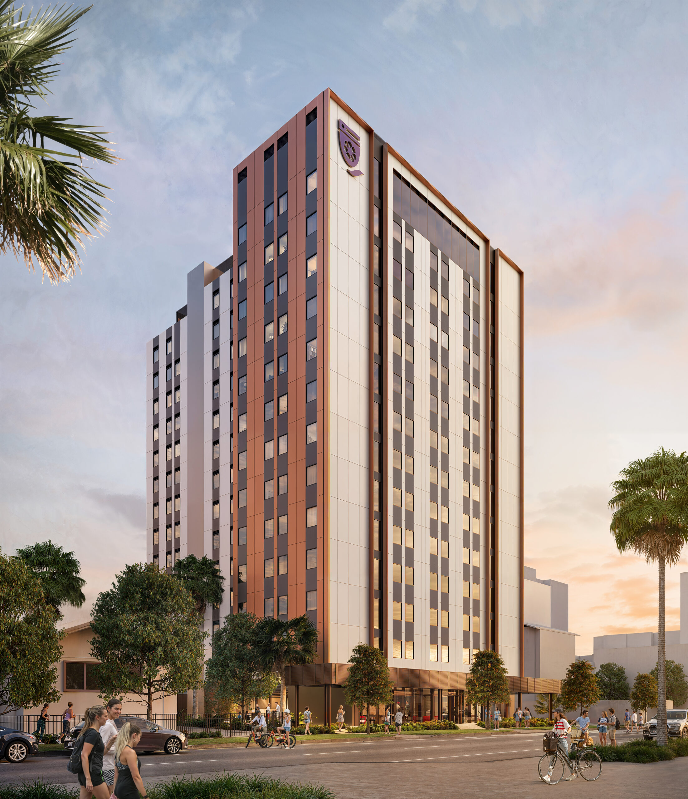 DCOH is delighted to lead the construction of a new 352-bed student accommodation facility in Darwin’s CBD, in a project developed and managed by Campus Living Villages (CLV) at CDU's Danala City Campus.